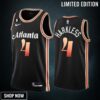 Atlanta Hawks Maurice Harkless 4 -23 City Edition Black Men Jersey Swingman