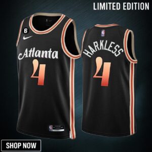 Atlanta Hawks Maurice Harkless 4 -23 City Edition Black Men Jersey Swingman