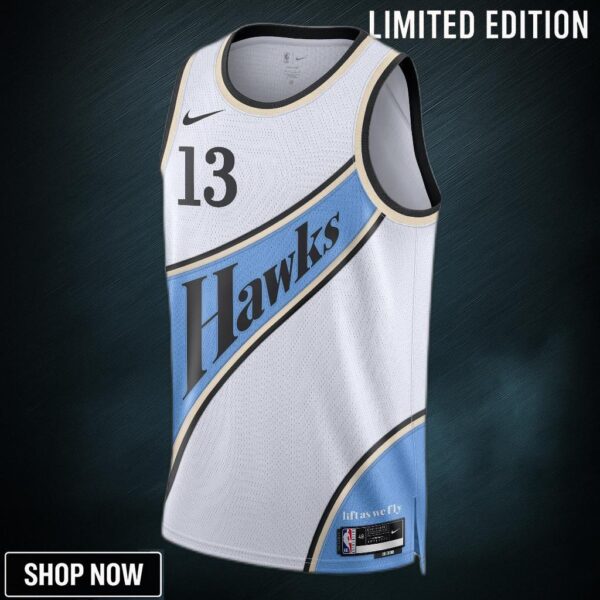 Atlanta Hawks Nike City Edition Swingman Jersey - White Bogdan Bogdanovic Unisex