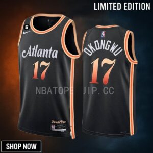 Atlanta Hawks Onyeka Okongwu 17 -23 City Edition Black Jersey No.6 Patch
