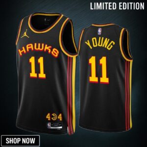 Atlanta Hawks Trae Young 11 -23 Black Statement Edition Jersey
