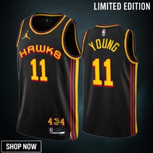 Atlanta Hawks Trae Young 11 Black Statement Edition -23 Jersey - Men
