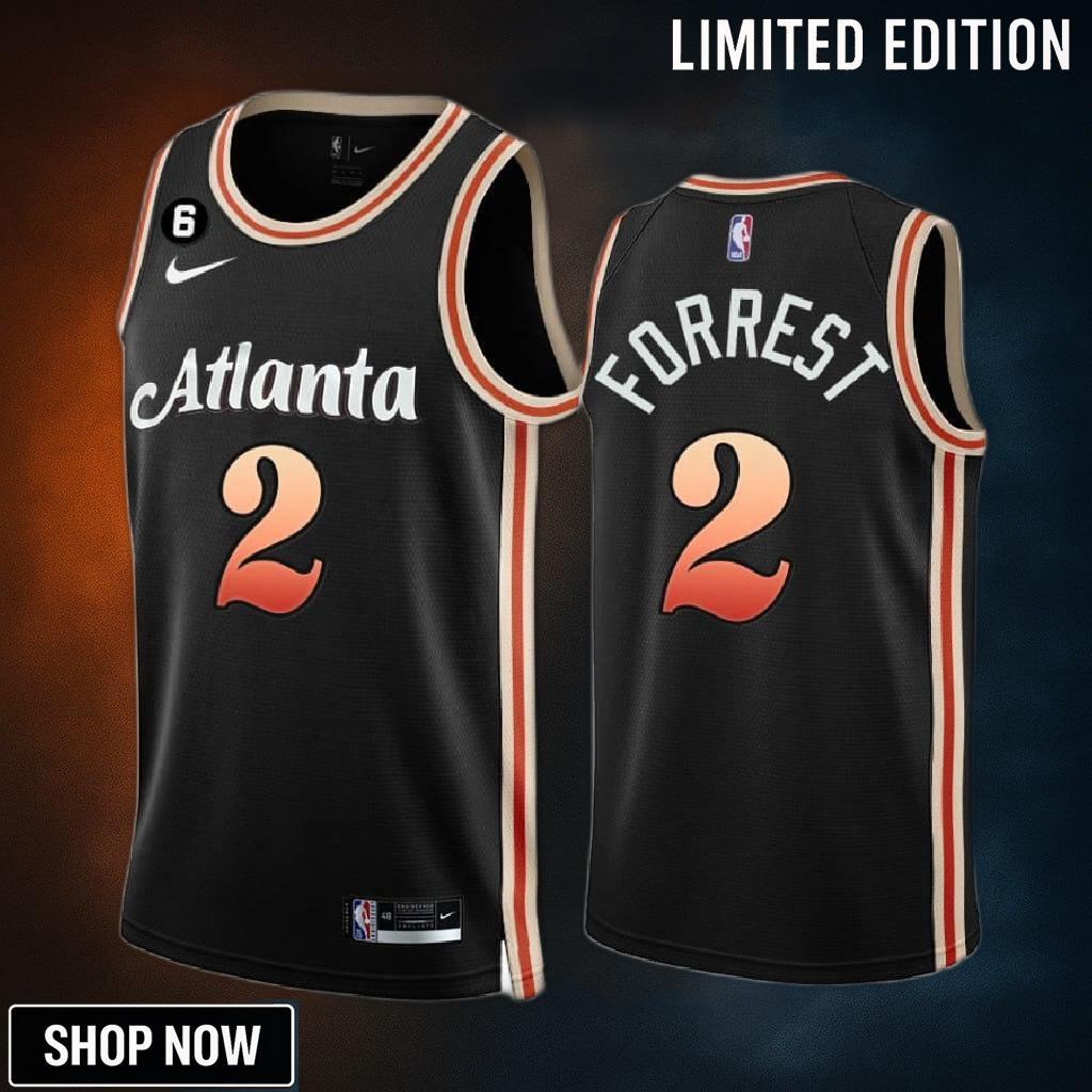 Atlanta Hawks Trent Forrest 2 -23 City Edition Black Jersey Swingman