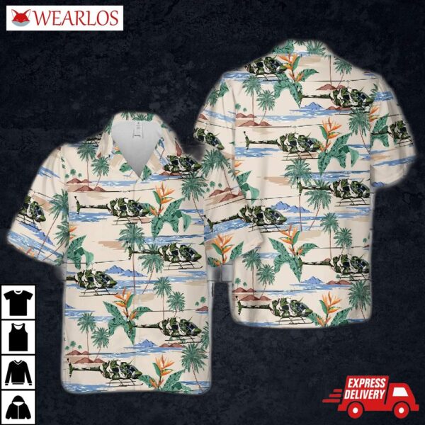 Austrian Armed Forces Bell Oh-58 "kiowa" Hawaiian Shirt