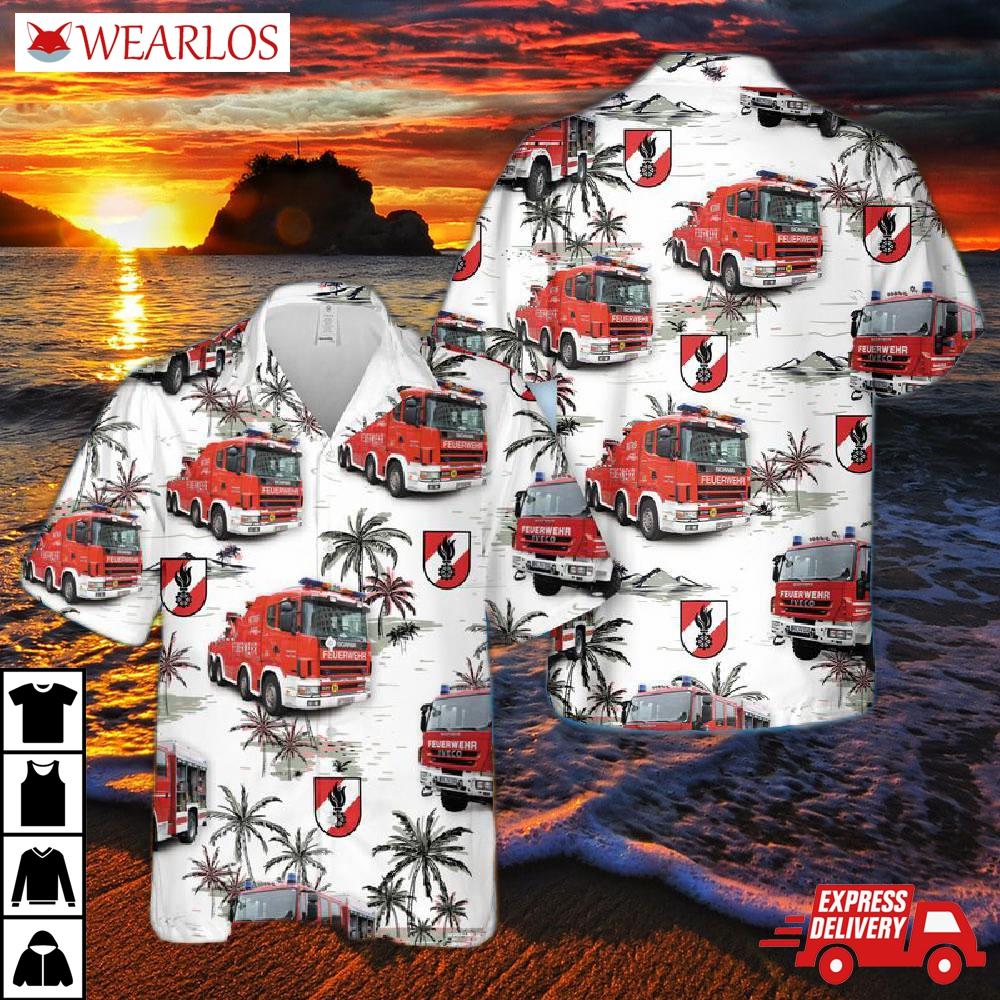 Austrian Firefighter Truck Hawaiian Shirt