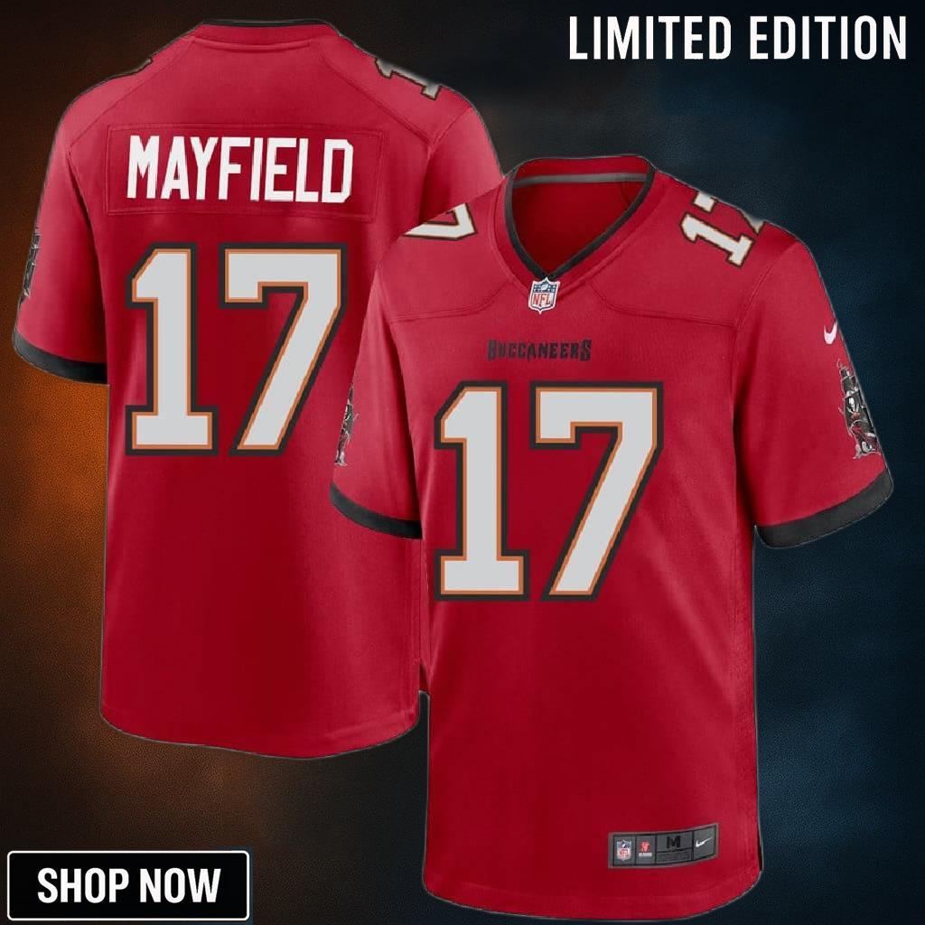 Baker Mayfield 17 Tampa Bay Buccaneers Men Game Jersey - Red
