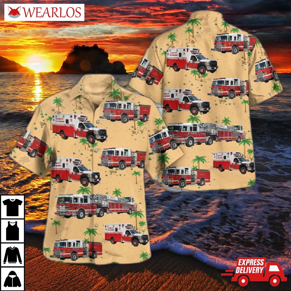 Baltimore County Maryland City Fire Department Hawaiian Shirt