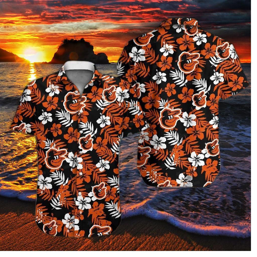 Baltimore Orioles Floral Vibes Hawaiian Shirt