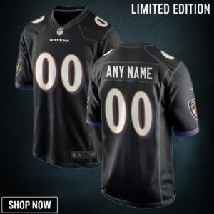 Baltimore Ravens Alternate Custom Game Jersey Black Jerseys Nfl