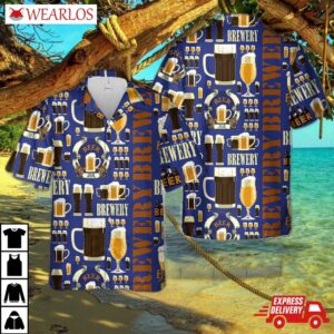 Beer Brewery Glasses Hawaiian Shirt