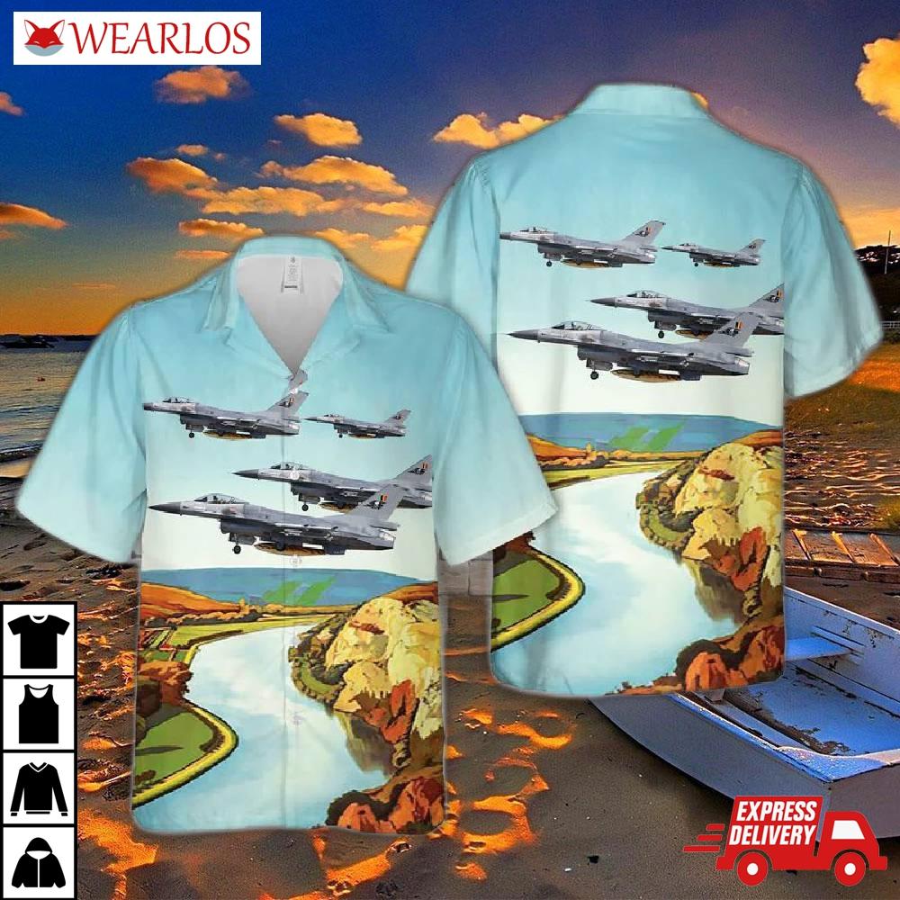 Belgian Air Component General Dynamics F-16am Fighting Falcon Hawaiian Shirt
