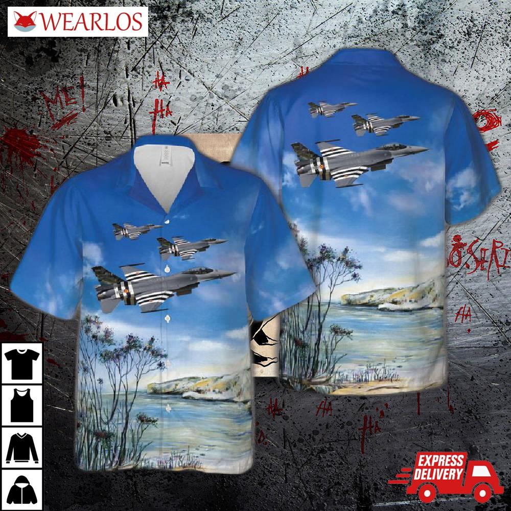Belgian Air Force General Dynamics F-16am Fighting Falcon Hawaiian Shirt