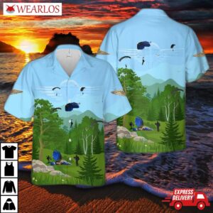 Belgian Army Special Forces Group Paracommandos Drop Onto Usag Benelux Hawaiian Shirt