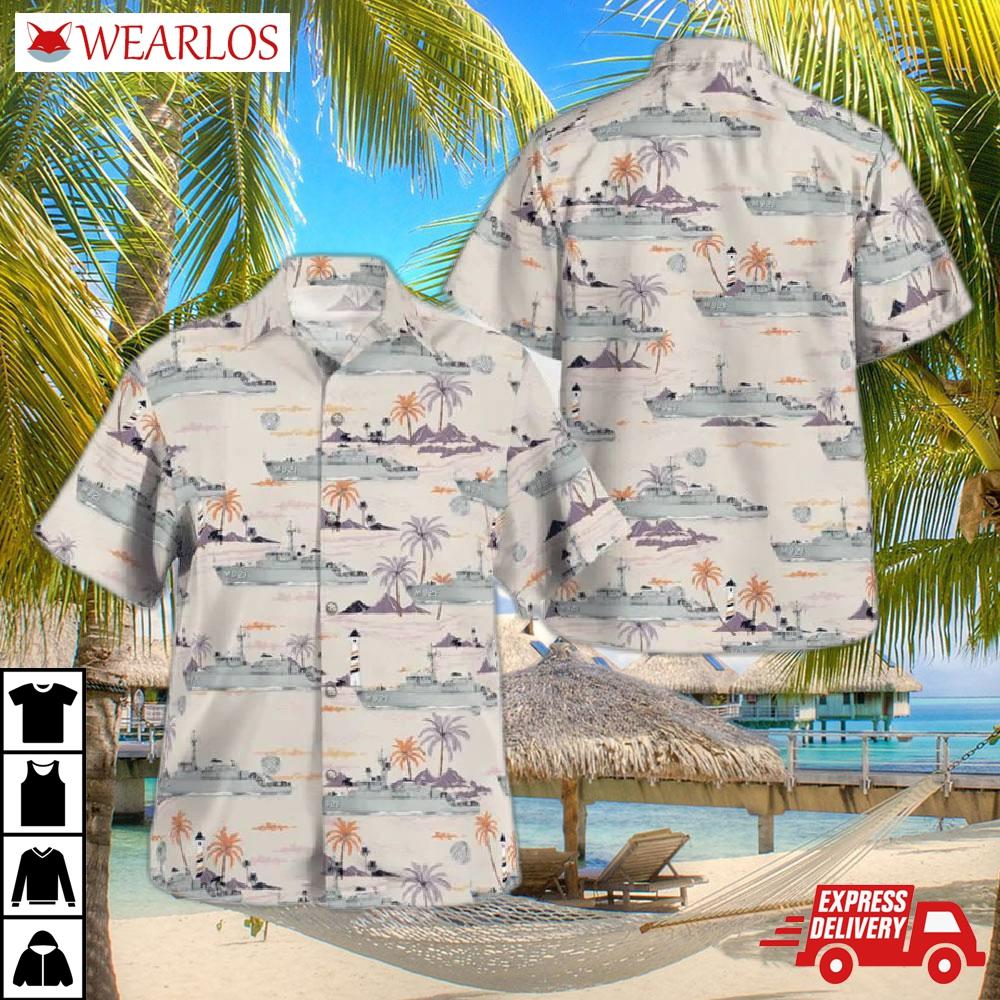 Belgian Navy Lobelia (m921) Tripartite-class Minehunter Hawaiian Shirt