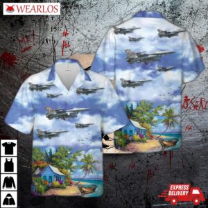 Belgium Air Force General Dynamics F-16am Fighting Falcon Hawaiian Shirt