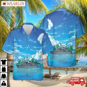 Belgium, Belgian Navy Minehunter Bellis (m916) Tripartite-class Hawaiian Shirt