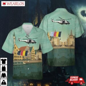 Belgium, Belgian Navy Nh Industries Nh-90nfh Hawaiian Shirt