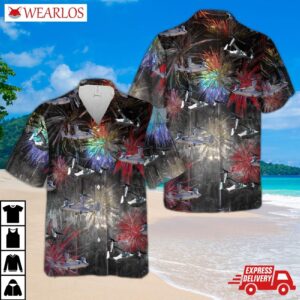 Bell Boeing V-22 Osprey Firework Art 4th Of July Hawaiian Shirt
