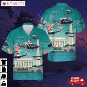 Bell Uh-1n Twin Huey Of The 1st Helicopter Squadron Flying Over Washington Dc Hawaiian Shirt
