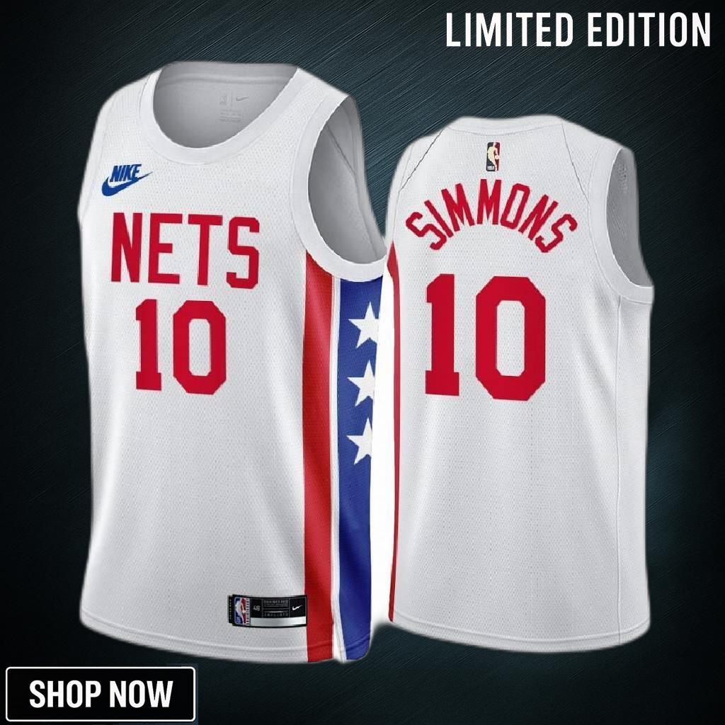 Ben Simmons -23 Brooklyn Nets White 10 Classic Edition Jersey - Men