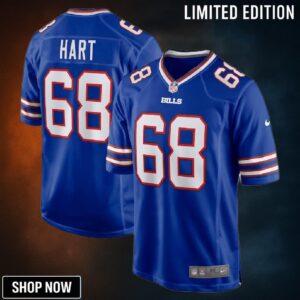 Bobby Hart 68 Buffalo Bills Game Jersey - Royal