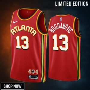 Bogdan Bogdanovic 13 -23 Atlanta Hawks Red Icon Edition Jersey