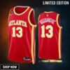 Bogdan Bogdanovic 13 Atlanta Hawks Icon Edition Red Jersey -23 Swingman