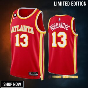 Bogdan Bogdanovic 13 Atlanta Hawks Icon Edition Red Jersey -23 Swingman