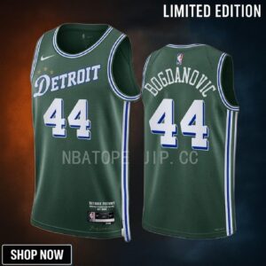 Bojan Bogdanovic 44 -23 Detroit Pistons Green City Edition Jersey Swingman