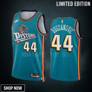 Bojan Bogdanovic 44 -23 Detroit Pistons Teal Classic Edition Jersey Swingman