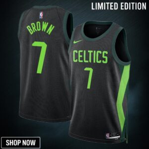 Boston Celtics Nike City Edition Swingman Jersey - Black Jaylen Brown Unisex