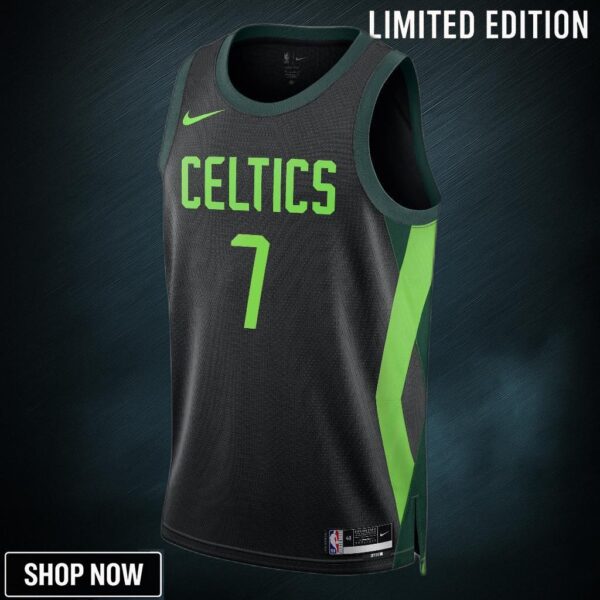 Boston Celtics Nike City Edition Swingman Jersey - Black Jaylen Brown Unisex