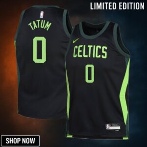 Boston Celtics Nike City Edition Swingman Jersey - Black Jayson Tatum Youth