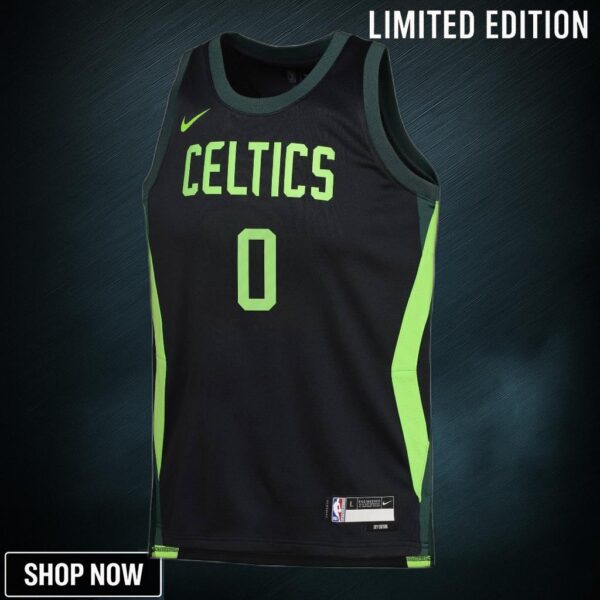 Boston Celtics Nike City Edition Swingman Jersey - Black Jayson Tatum Youth