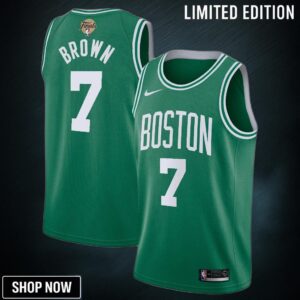 Boston Celtics Nike Icon Edition Nba Finals Patch Swingman Jersey - kelly Green - Jaylen Brown Youth