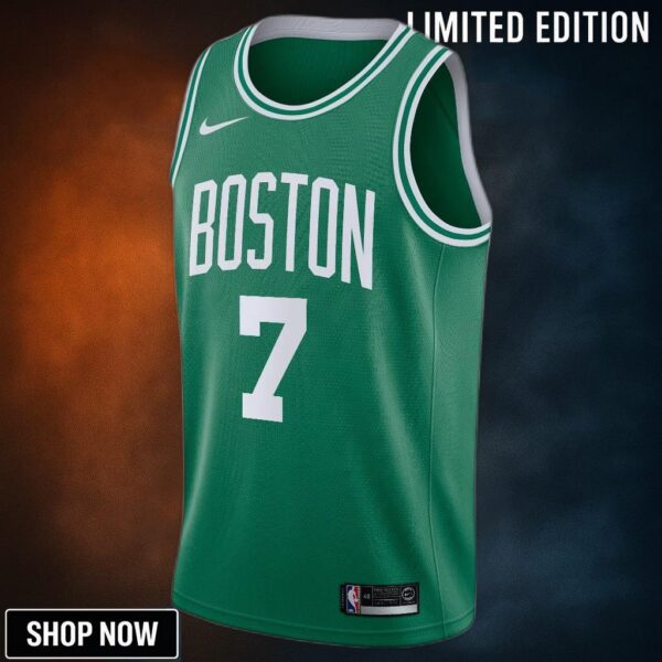 Boston Celtics Nike Icon Edition Nba Finals Patch Swingman Jersey - kelly Green - Jaylen Brown Youth