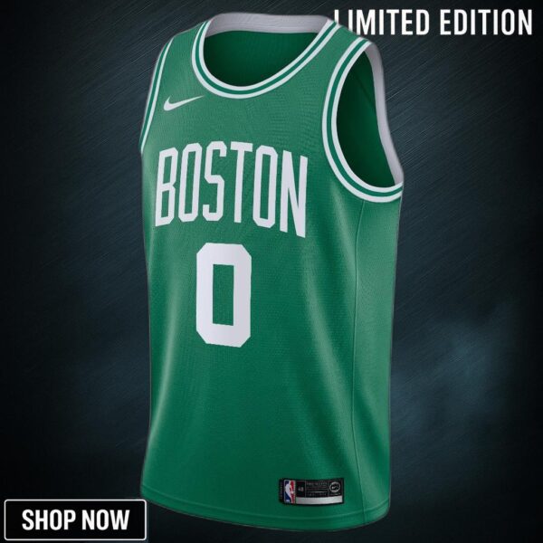 Boston Celtics Nike Icon Edition Nba Finals Patch Swingman Jersey - kelly Green - Jayson Tatum Youth