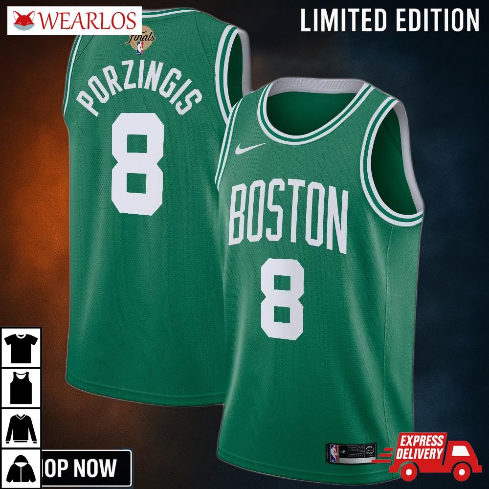 Boston Celtics Nike Icon Edition Nba Finals Patch Swingman Jersey - kelly Green - Kristaps Porzingis Youth