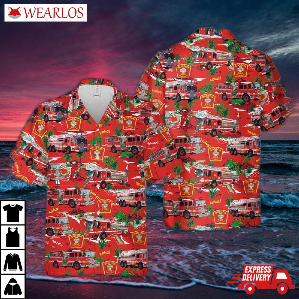 Boston Fire Department Hawaiian Shirt