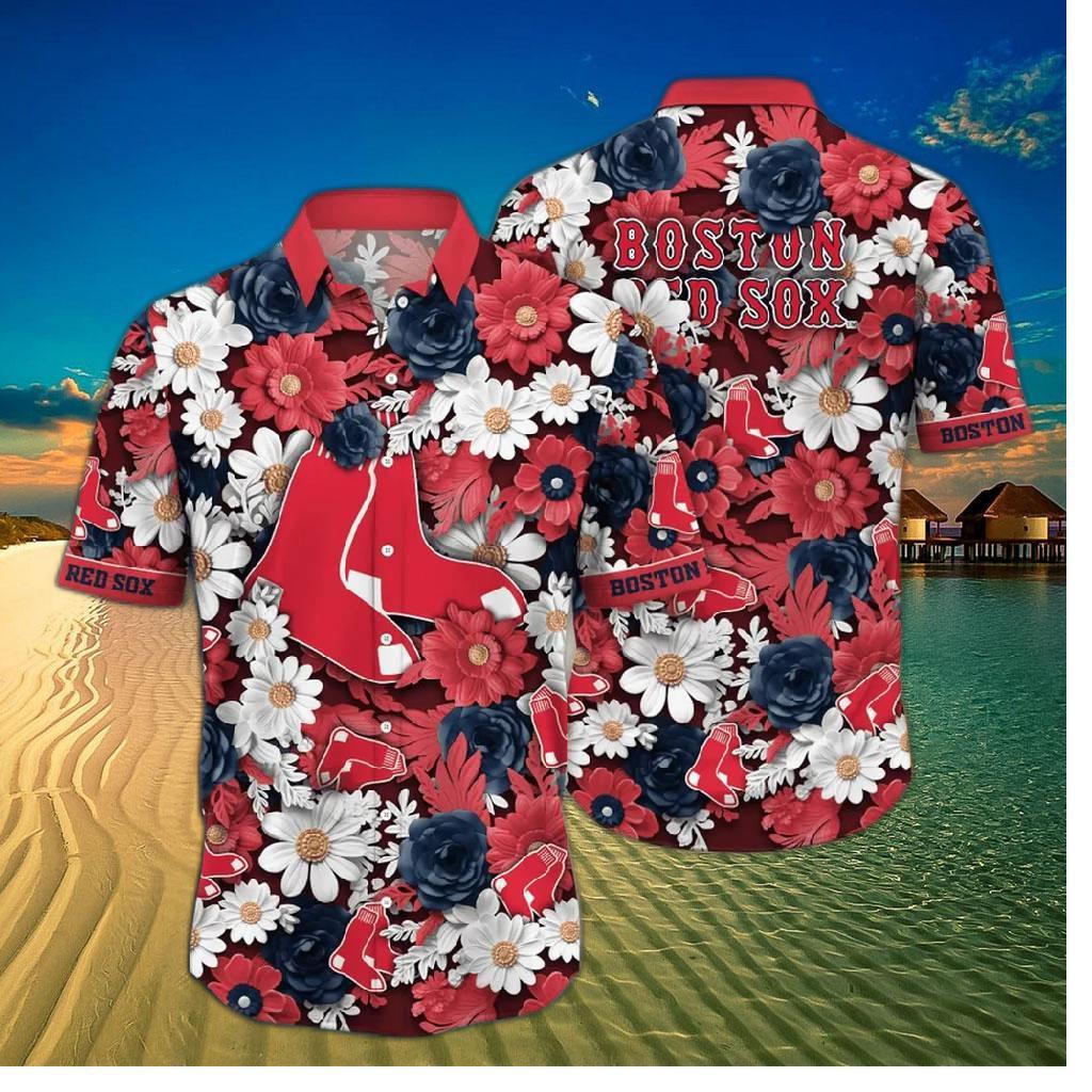 Boston Red Sox Bold Floral Glory Hawaiian Shirt