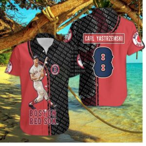 Boston Red Sox Carl Yastrzemski Hall Of Fame Hawaiian Shirt