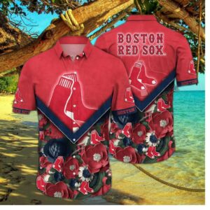 Boston Red Sox Chevron Floral Vibe Hawaiian Shirt