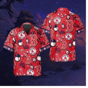 Boston Red Sox Classic Logo Collage Hawaiian Shirt
