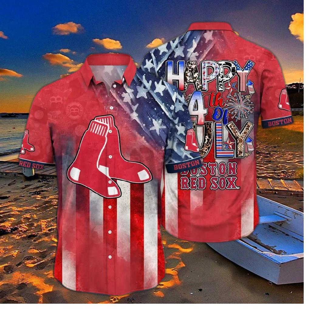 Boston Red Sox Patriotic 4th Of July Tribute Hawaiian Shirt