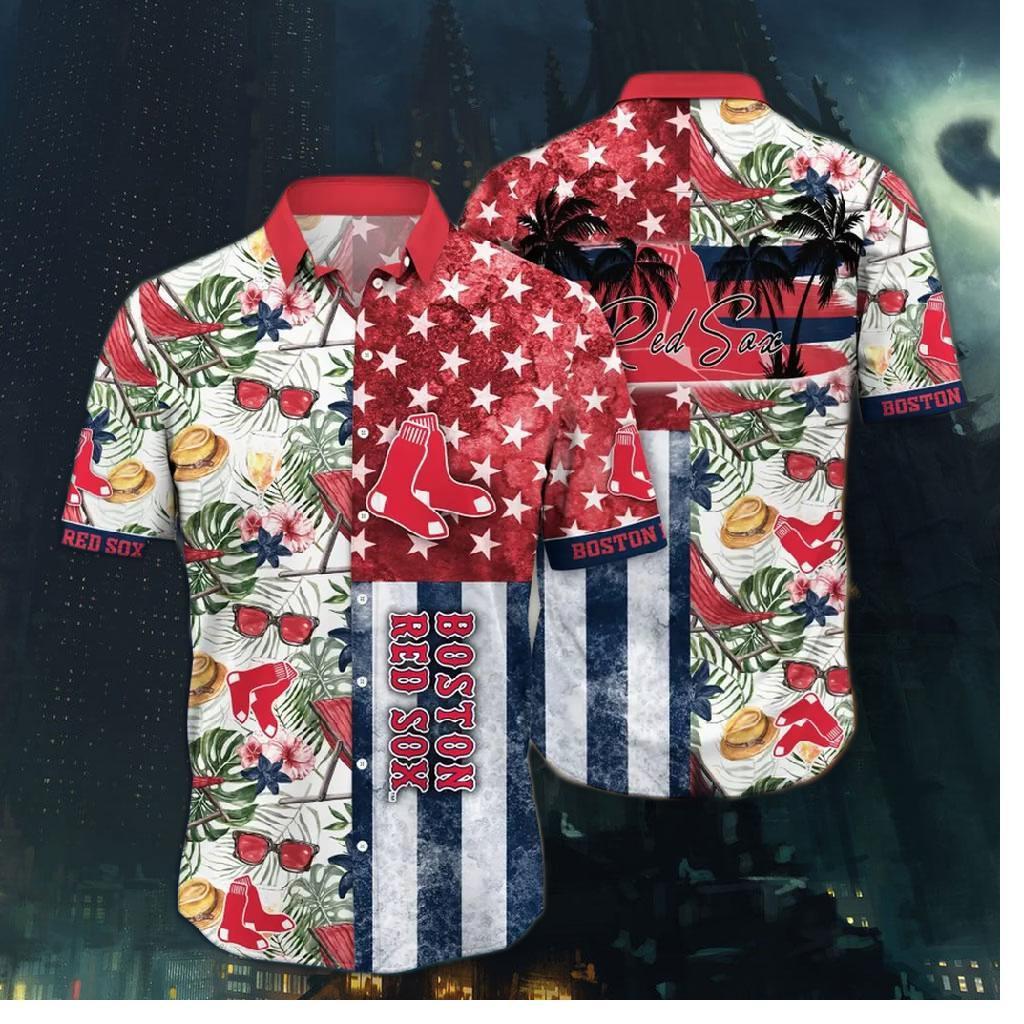 Boston Red Sox Summer Patchwork Tropical Hawaiian Shirt