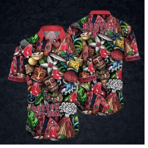 Boston Red Sox Tiki Jungle Hawaiian Shirt