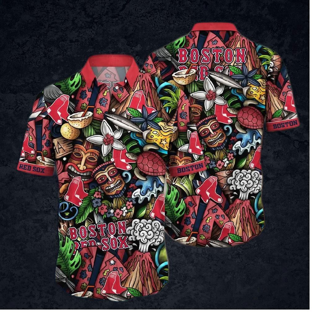 Boston Red Sox Tiki Jungle Hawaiian Shirt