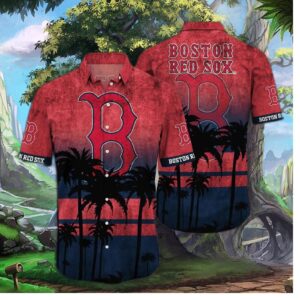 Boston Red Sox Tropical Palm Paradise Hawaiian Shirt