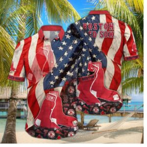 Boston Red Sox Vintage American Pride Hawaiian Shirt