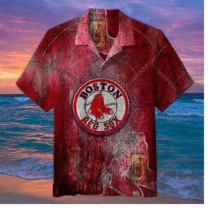 Boston Red Sox Vintage Map Graphic Hawaiian Shirt